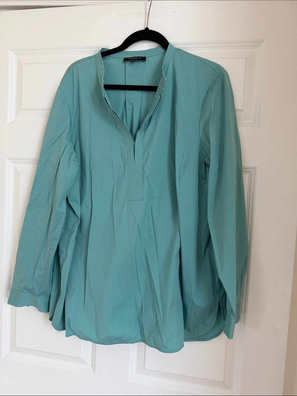 Lafayette 148 New York Light Teal Long-Sleeve Tunic